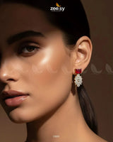Zircon Cluster Earrings - Zeesy.pk