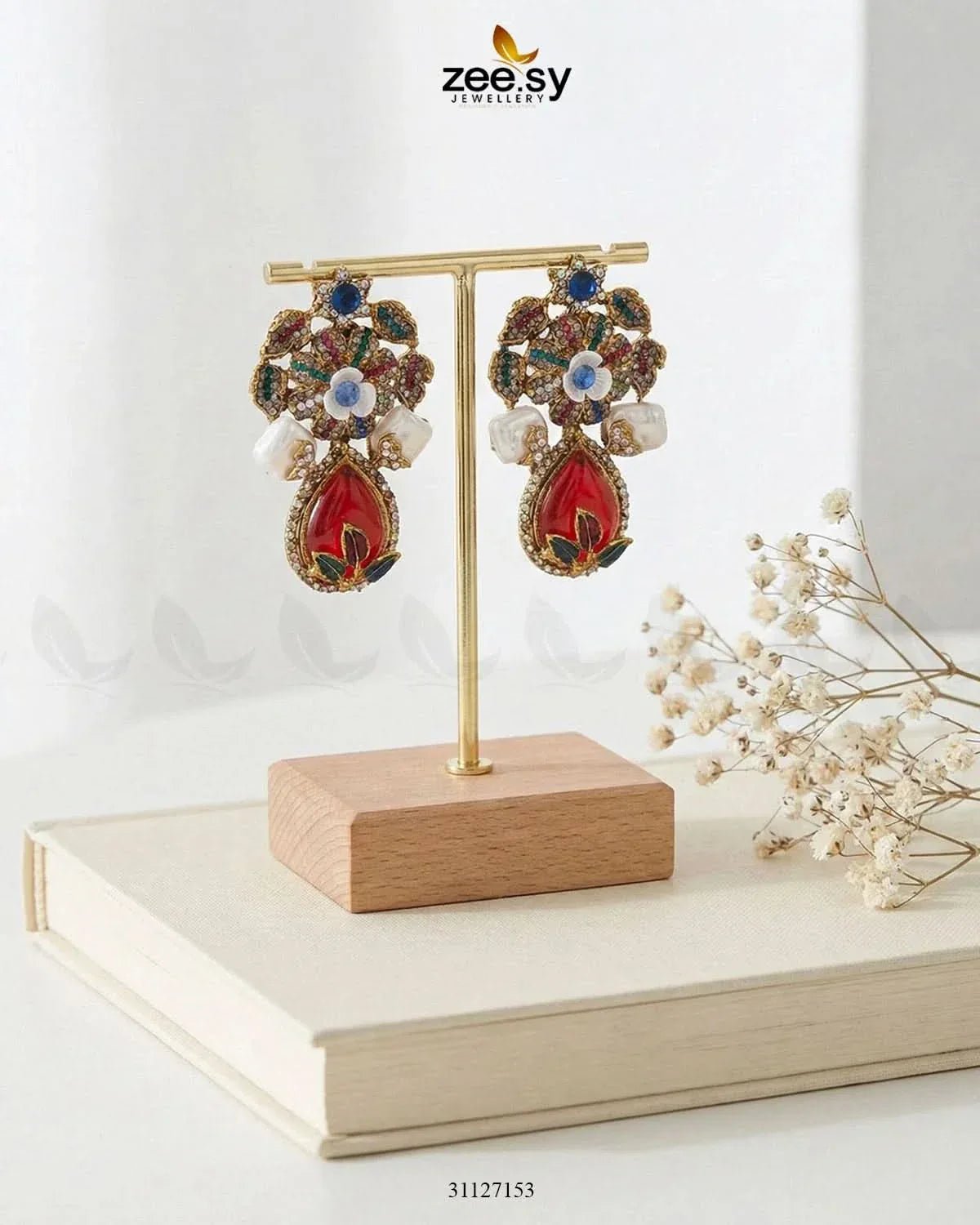 Roszir Pearl Drop Earrings Earrings - Zeesy Jewellery Pakistan | Premium Artificial & Imitation Jewellery