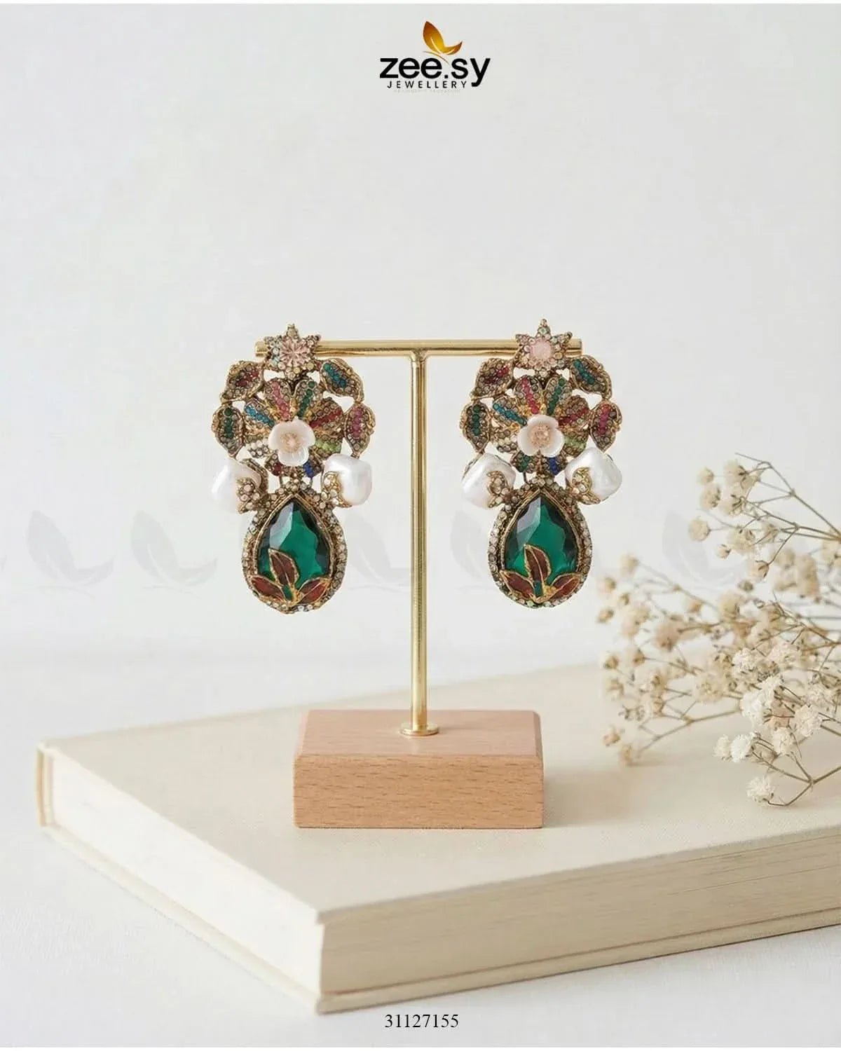 Roszir Pearl Drop Earrings Earrings - Zeesy Jewellery Pakistan | Premium Artificial & Imitation Jewellery