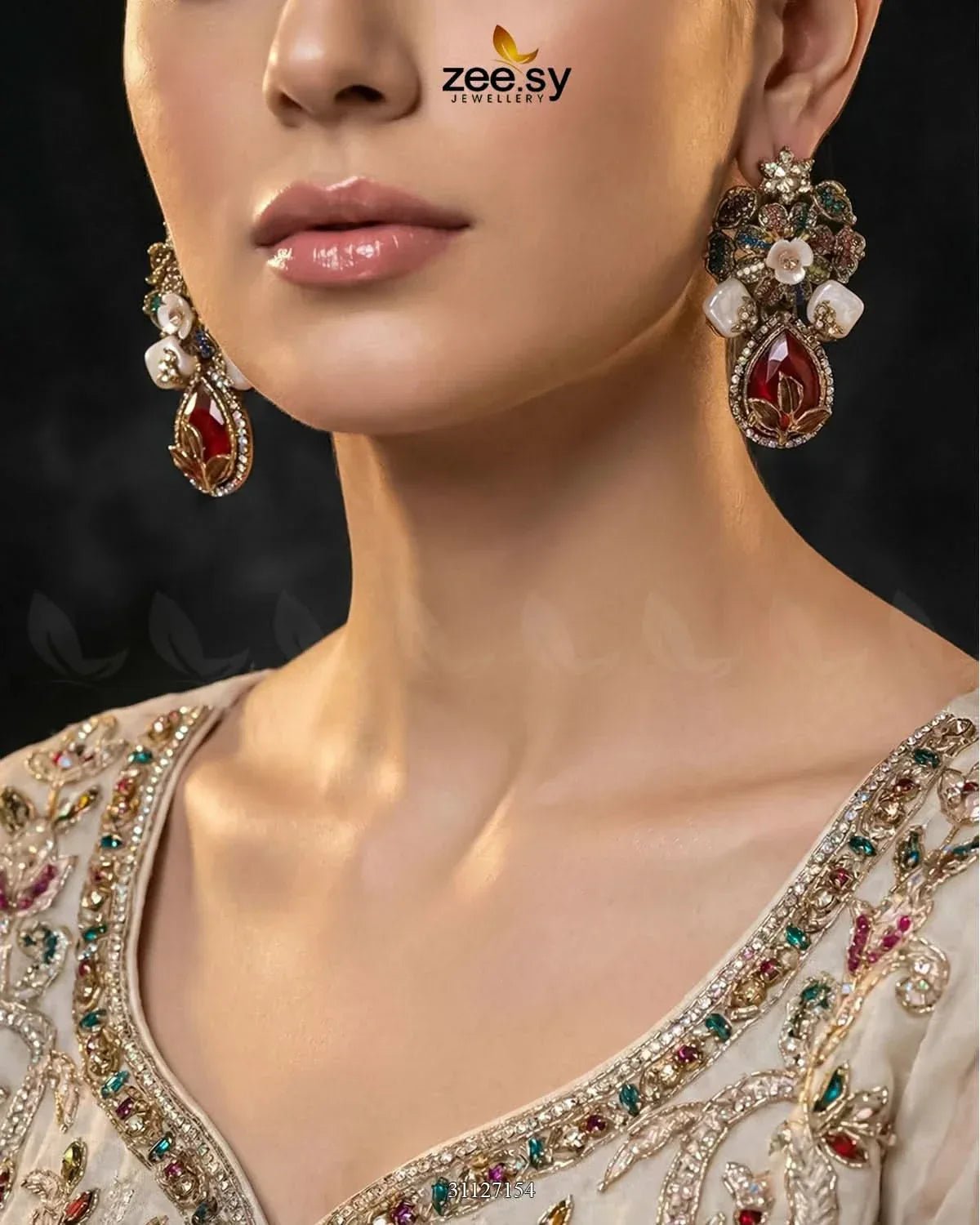 Roszir Pearl Drop Earrings Earrings - Zeesy Jewellery Pakistan | Premium Artificial & Imitation Jewellery