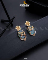 Crystal Glow Earrings Sea Green Earrings - Zeesy Jewellery Pakistan | Premium Artificial & Imitation Jewellery
