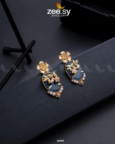 Crystal Glow Earrings Blue Earrings - Zeesy Jewellery Pakistan | Premium Artificial & Imitation Jewellery