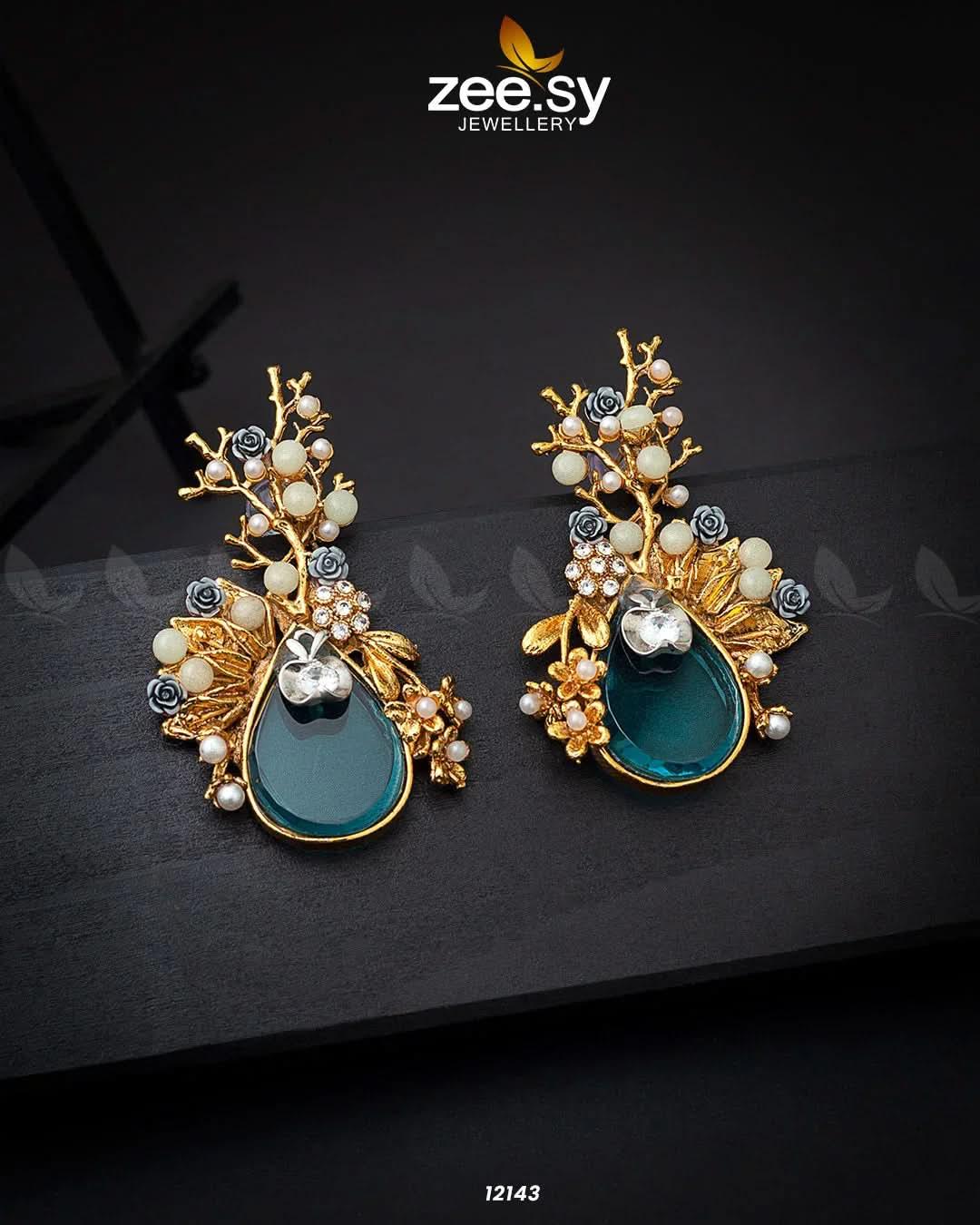 Willows Earrings Sea Green Earrings - Zeesy Jewellery Pakistan | Premium Artificial & Imitation Jewellery
