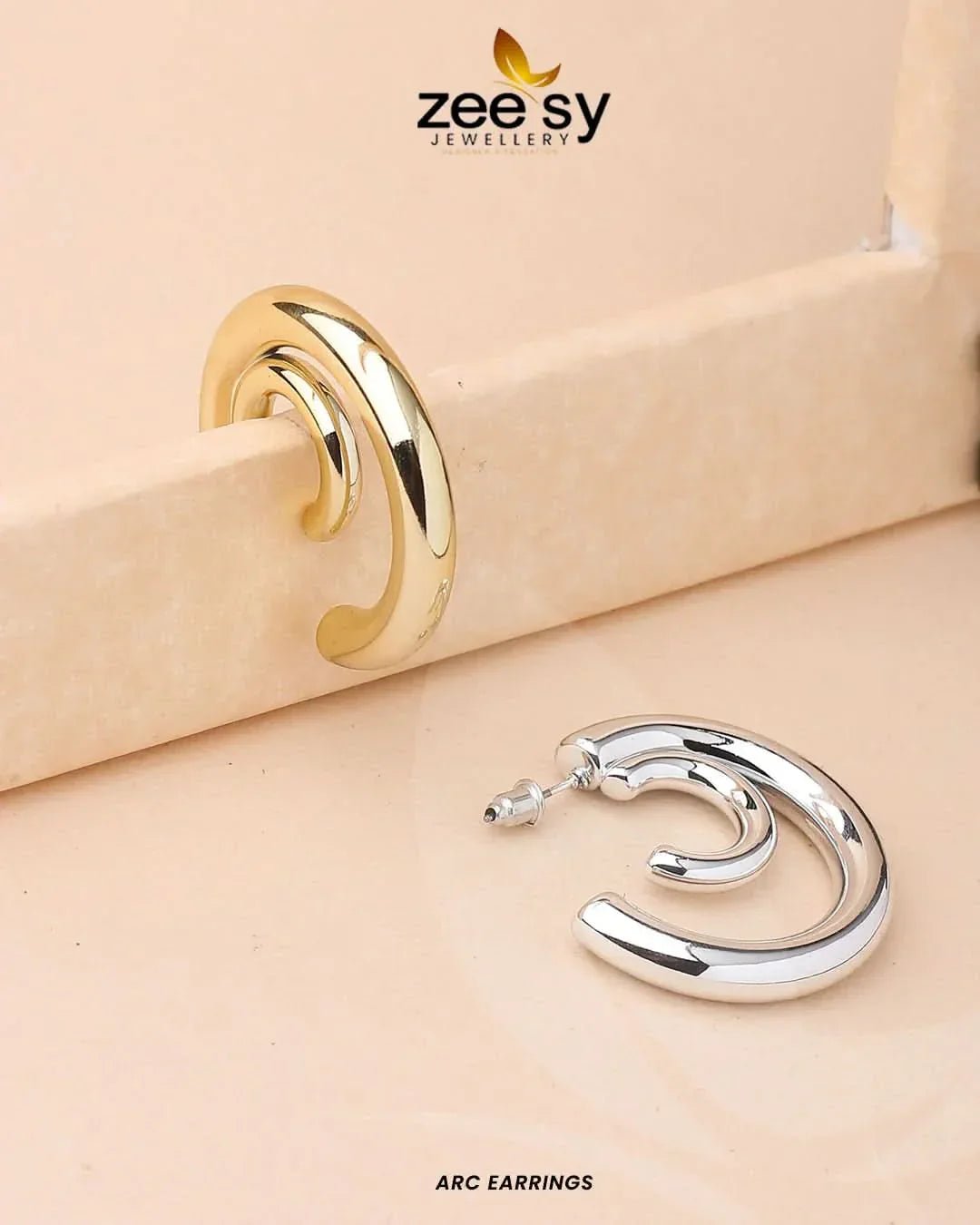 Arc Earrings Earrings - Zeesy Jewellery Pakistan | Premium Artificial & Imitation Jewellery