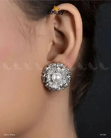 Juvela Earrings Silver White Earrings - Zeesy Jewellery Pakistan