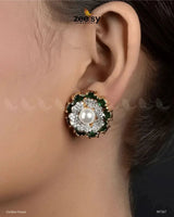 Juvela Earrings Golden Green Earrings - Zeesy Jewellery Pakistan