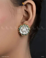 Juvela Earrings Golden Mint Green Earrings - Zeesy Jewellery Pakistan