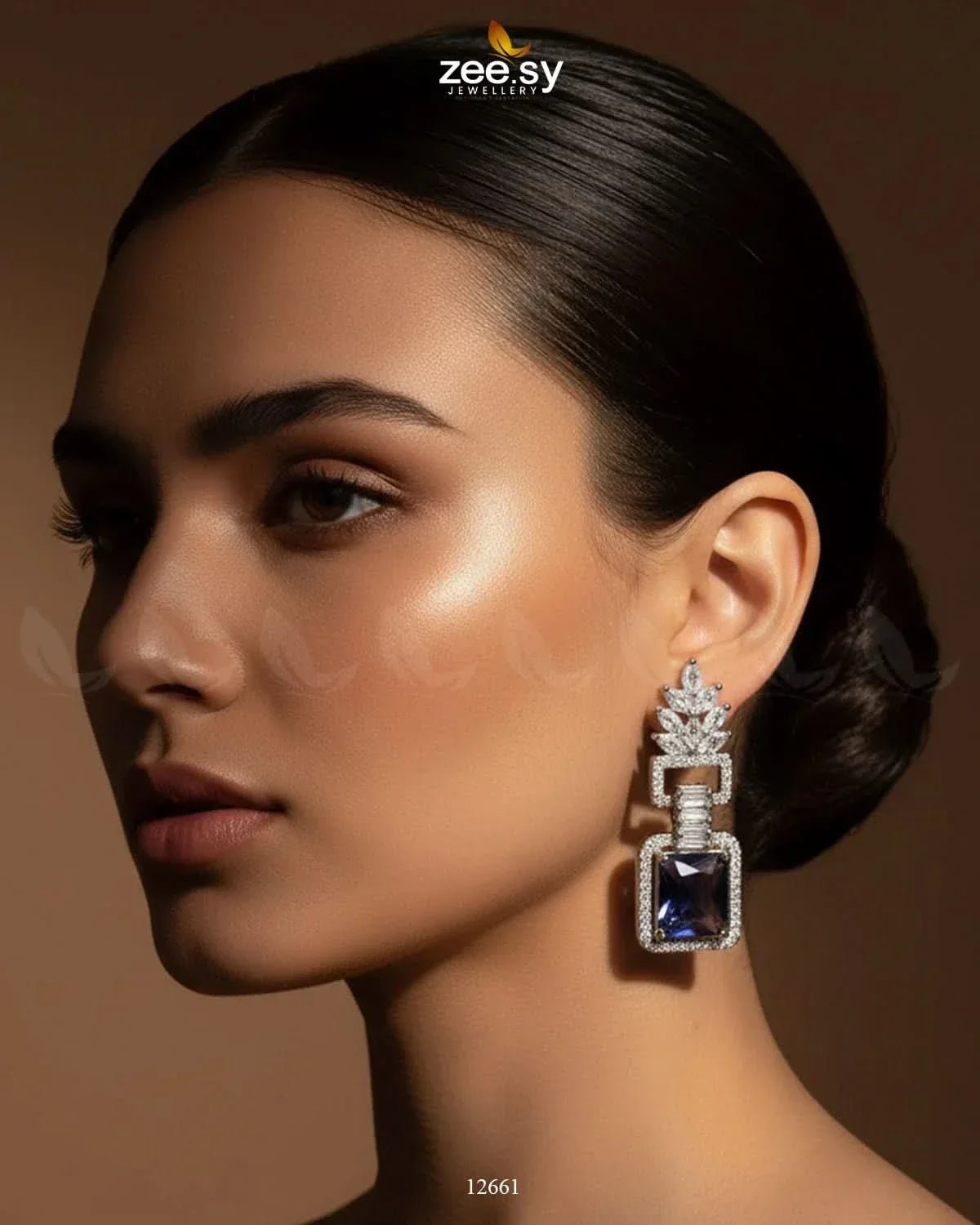 Lilac Geometric Drop Earrings Earrings - Zeesy Jewellery Pakistan | Premium Artificial & Imitation Jewellery