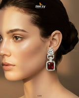 Lilac Geometric Drop Earrings Earrings - Zeesy Jewellery Pakistan | Premium Artificial & Imitation Jewellery