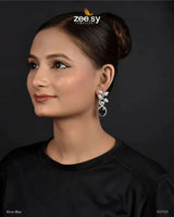 Fiorenza Earrings Silver Blue Earrings - Zeesy Jewellery Pakistan