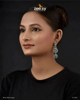 Rosabella Earrings Silver Mint Green Earrings - Zeesy Jewellery Pakistan | Premium Artificial & Imitation Jewellery