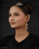 Rosabella Earrings Golden Mint Pink Earrings - Zeesy Jewellery Pakistan | Premium Artificial & Imitation Jewellery