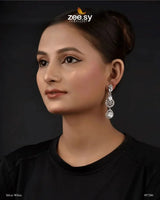 Rosabella Earrings Silver White Earrings - Zeesy Jewellery Pakistan | Premium Artificial & Imitation Jewellery