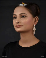 Rosabella Earrings Golden White Earrings - Zeesy Jewellery Pakistan | Premium Artificial & Imitation Jewellery
