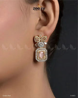 Vinca Earrings Golden Pink Earrings - Zeesy Jewellery Pakistan | Premium Artificial & Imitation Jewellery