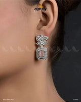 Vinca Earrings Silver Mint Pink Earrings - Zeesy Jewellery Pakistan | Premium Artificial & Imitation Jewellery