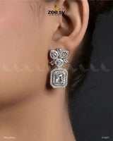 Vinca Earrings Silver White Earrings - Zeesy Jewellery Pakistan | Premium Artificial & Imitation Jewellery