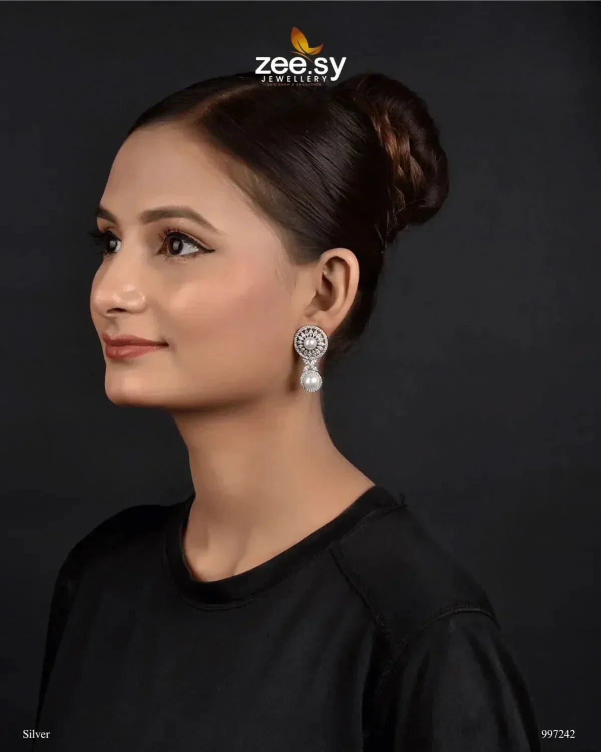 Mirella Earrings Silver Earrings - Zeesy Jewellery Pakistan | Premium Artificial & Imitation Jewellery