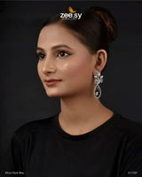 Aqua Earrings Silver Dark Blue Earrings - Zeesy Jewellery Pakistan | Premium Artificial & Imitation Jewellery