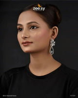 Aqua Earrings Silver Emerald Green Earrings - Zeesy Jewellery Pakistan | Premium Artificial & Imitation Jewellery