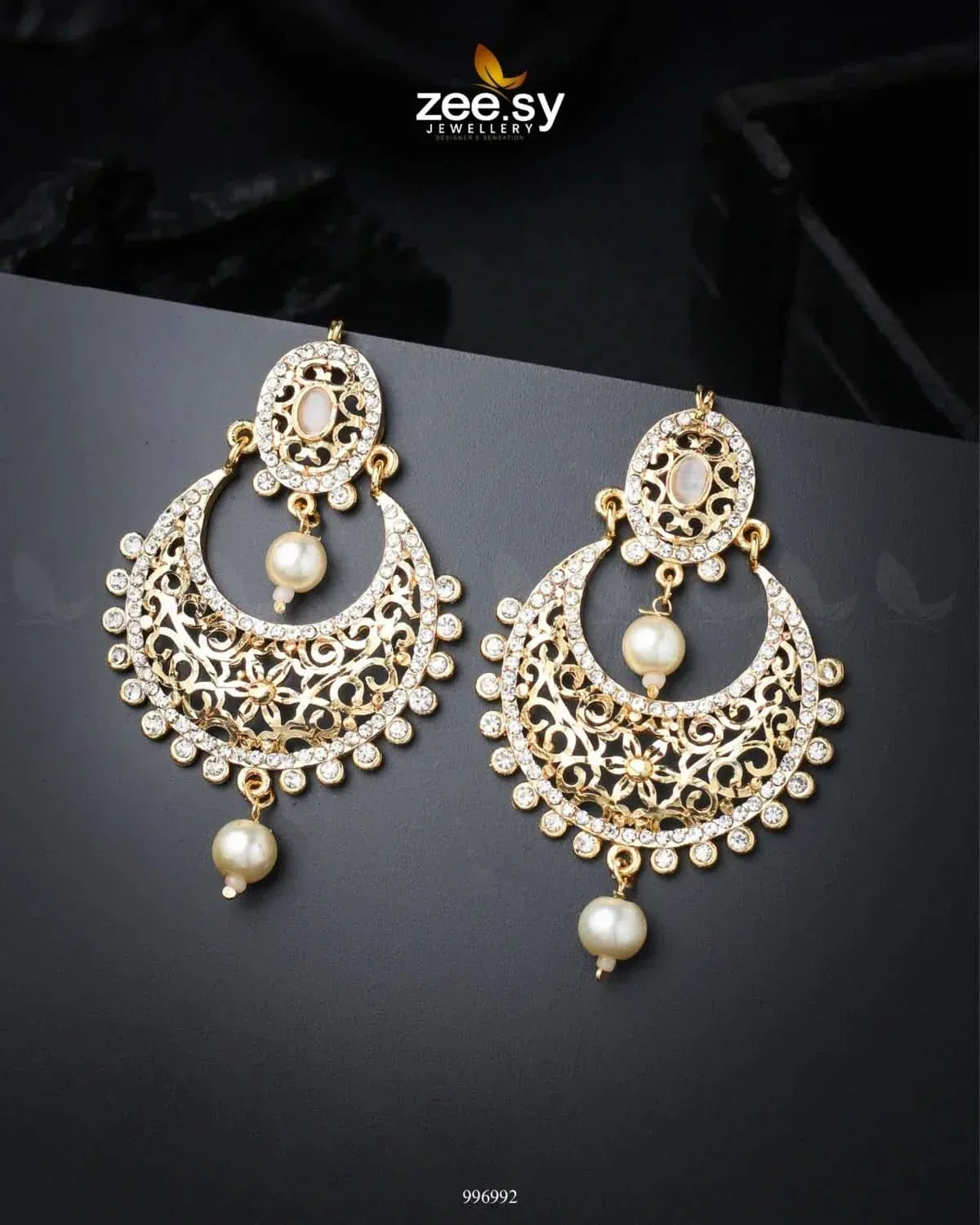 Pearl Chandeliers Earrings - Zeesy.pk