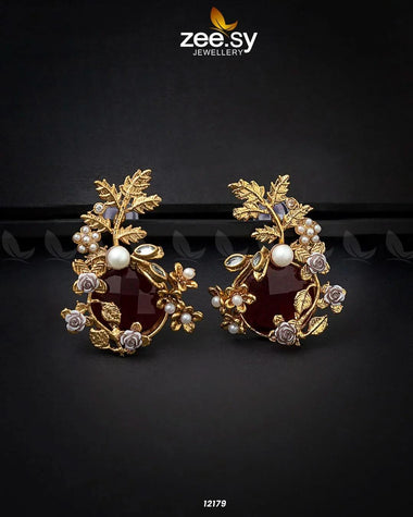 Bract Earrings Red Earrings - Zeesy Jewellery Pakistan | Premium Artificial & Imitation Jewellery