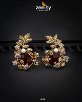 Bract Earrings Red Earrings - Zeesy Jewellery Pakistan