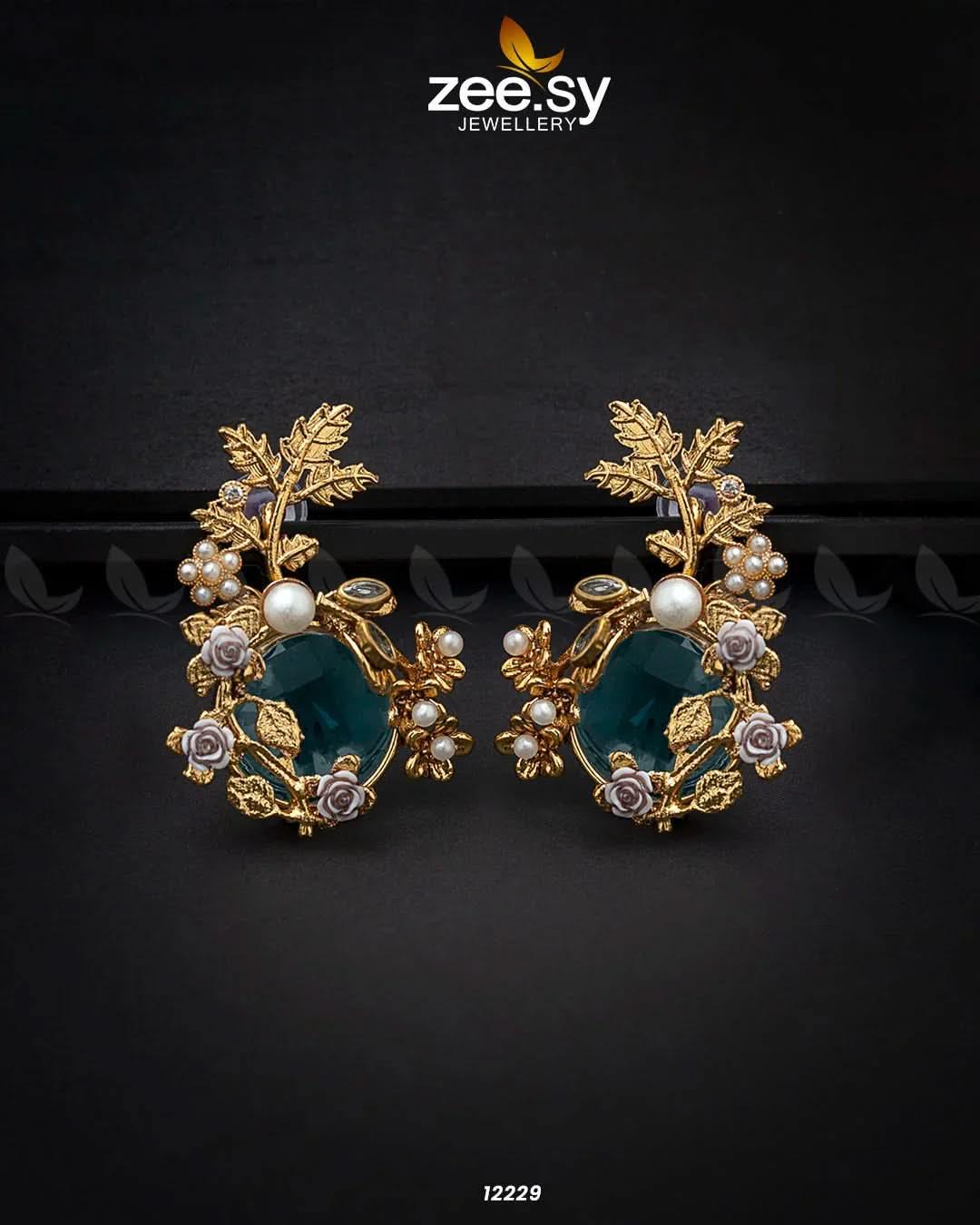 Bract Earrings Sea Green Earrings - Zeesy Jewellery Pakistan