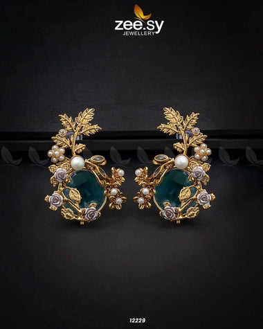 Bract Earrings Sea Green Earrings - Zeesy Jewellery Pakistan | Premium Artificial & Imitation Jewellery