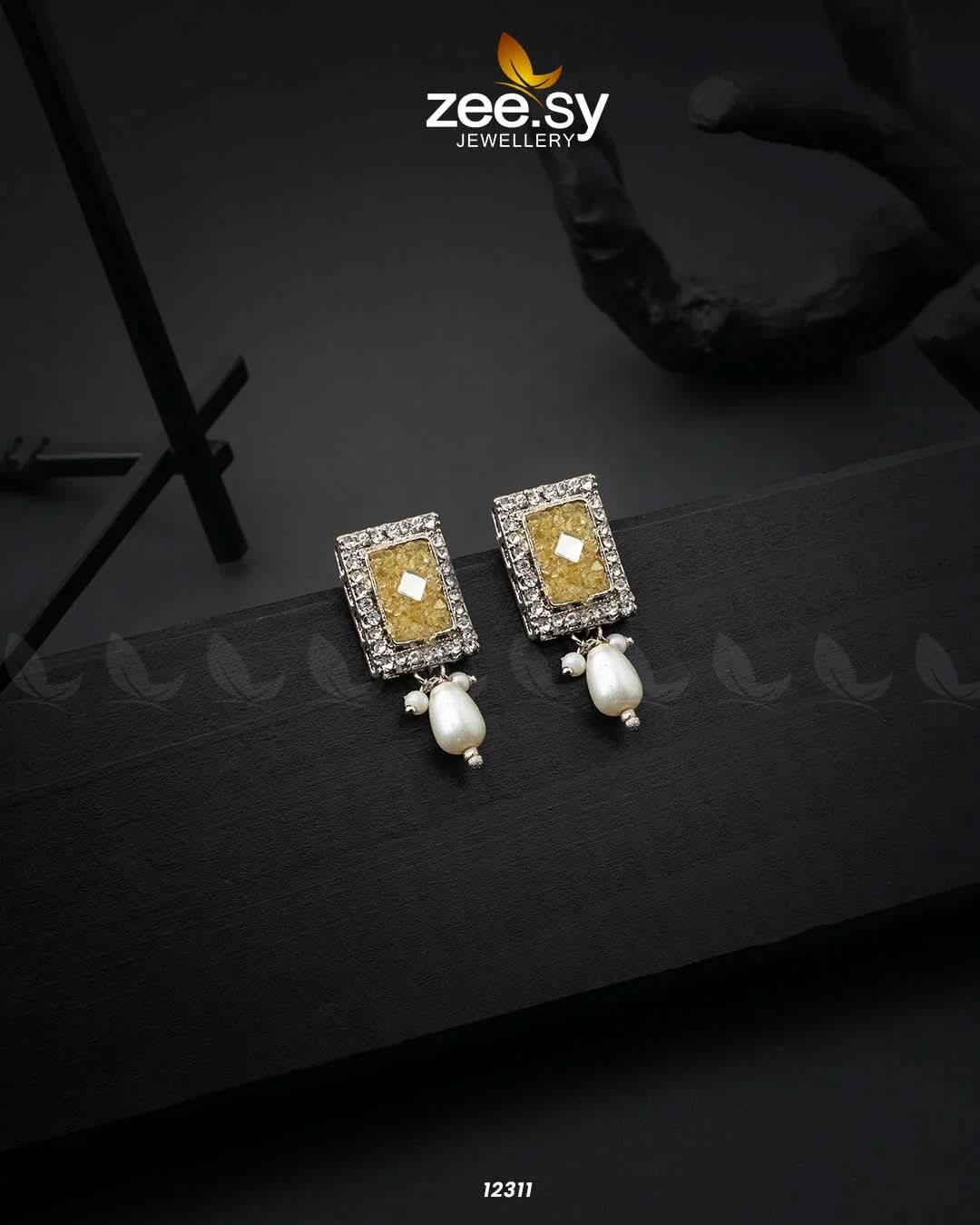Gravel Earrings Lemon Earrings - Zeesy Jewellery Pakistan | Premium Artificial & Imitation Jewellery