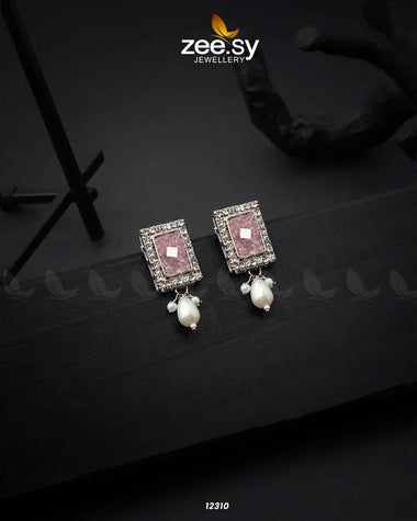 Gravel Earrings Pink Earrings - Zeesy Jewellery Pakistan | Premium Artificial & Imitation Jewellery