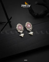 Limestone Crush Studs Earrings Pink Earrings - Zeesy Jewellery Pakistan | Premium Artificial & Imitation Jewellery