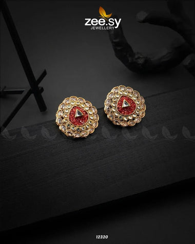 Pebble Earrings Red Earrings - Zeesy Jewellery Pakistan | Premium Artificial & Imitation Jewellery