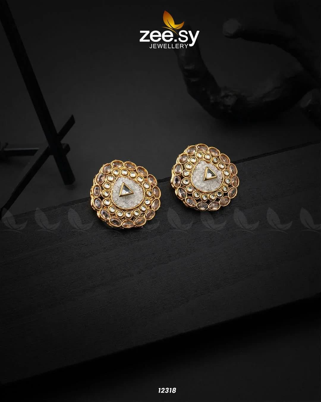 Pebble Earrings White Earrings - Zeesy Jewellery Pakistan | Premium Artificial & Imitation Jewellery