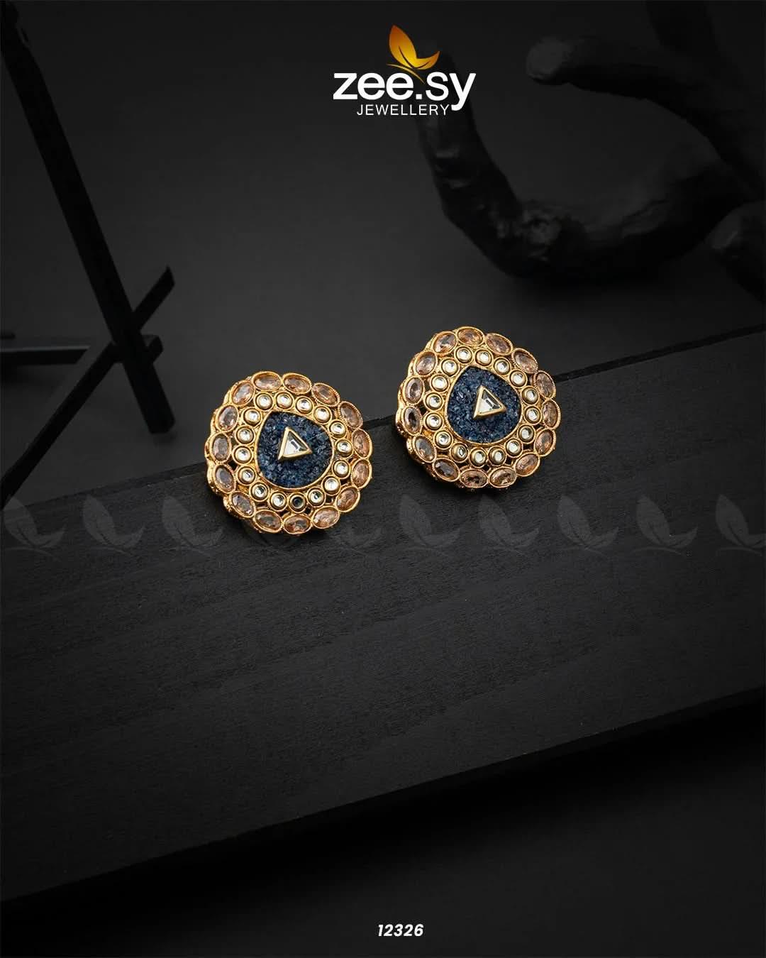 Pebble Earrings Blue Earrings - Zeesy Jewellery Pakistan | Premium Artificial & Imitation Jewellery
