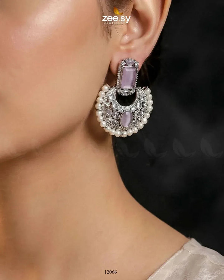 Silver Cluster Pearl Earrings Earrings - Zeesy Jewellery Pakistan | Premium Artificial & Imitation Jewellery