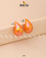 Clarkia Earrings Orange Earrings - Zeesy Jewellery Pakistan | Premium Artificial & Imitation Jewellery