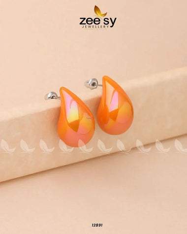 Clarkia Earrings Orange Earrings - Zeesy Jewellery Pakistan | Premium Artificial & Imitation Jewellery