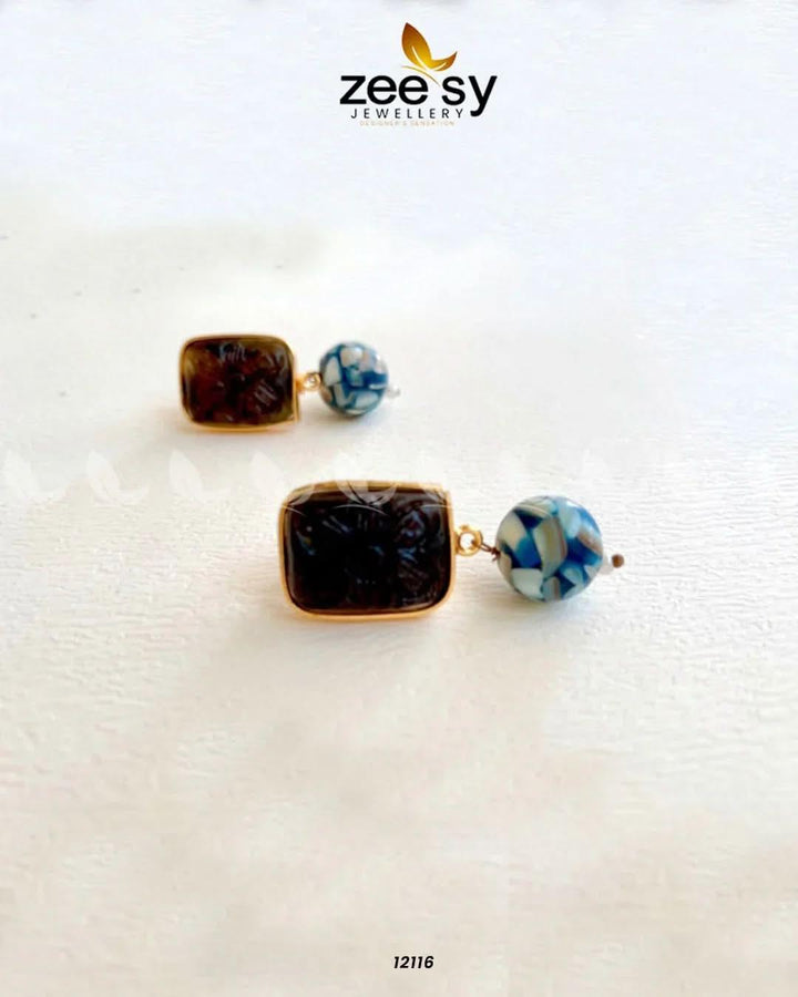 Petite Gems Earrings Black Earrings - Zeesy Jewellery Pakistan | Premium Artificial & Imitation Jewellery