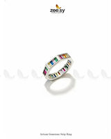 Artisan Gemstone Strip Ring Finger Ring - Zeesy Jewellery Pakistan | Premium Artificial & Imitation Jewellery