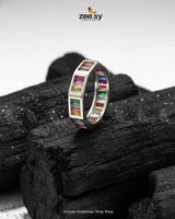 Artisan Gemstone Strip Ring Finger Ring - Zeesy Jewellery Pakistan | Premium Artificial & Imitation Jewellery