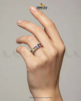 Artisan Gemstone Strip Ring Finger Ring - Zeesy Jewellery Pakistan | Premium Artificial & Imitation Jewellery