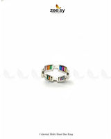 Celestial Multi Hued Bar Ring Finger Ring - Zeesy Jewellery Pakistan | Premium Artificial & Imitation Jewellery