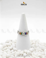 Celestial Multi Hued Bar Ring Finger Ring - Zeesy Jewellery Pakistan | Premium Artificial & Imitation Jewellery