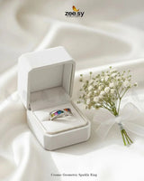 Cosmic Geometric Sparkle Ring Finger Ring - Zeesy Jewellery Pakistan | Premium Artificial & Imitation Jewellery