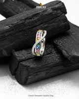 Cosmic Geometric Sparkle Ring Finger Ring - Zeesy Jewellery Pakistan | Premium Artificial & Imitation Jewellery