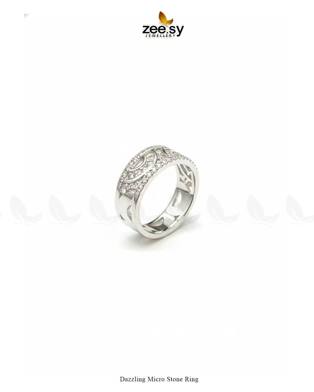 Dazzling Micro Stone Ring Finger Ring - Zeesy Jewellery Pakistan | Premium Artificial & Imitation Jewellery