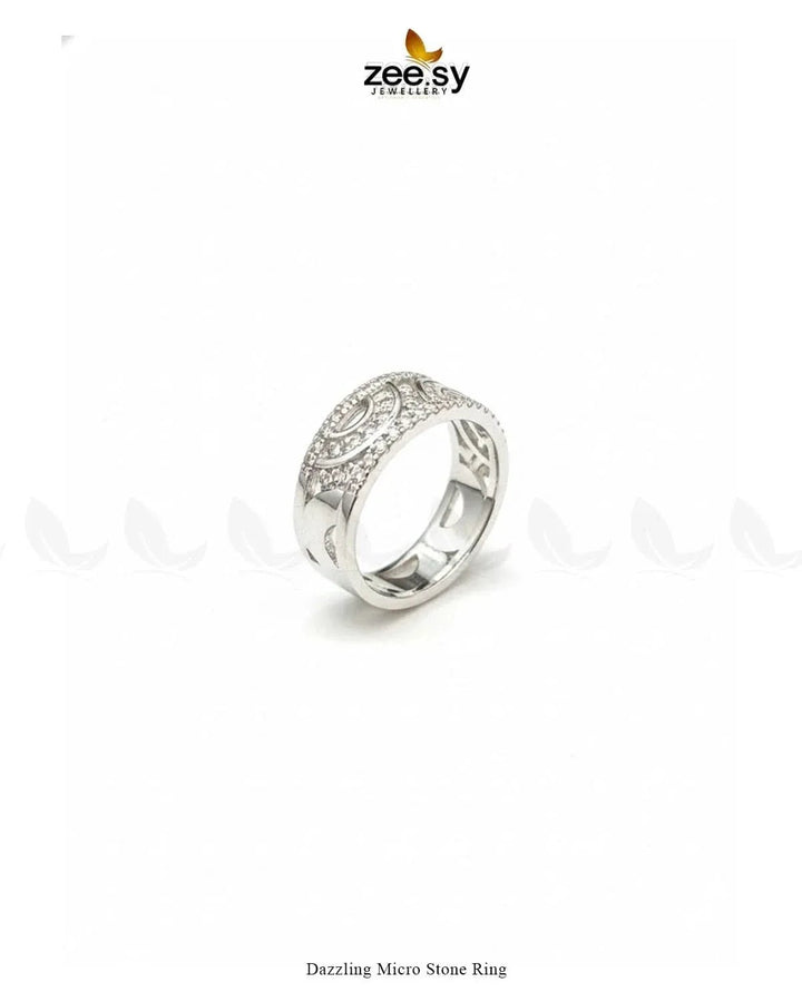 Dazzling Micro Stone Ring Finger Ring - Zeesy Jewellery Pakistan | Premium Artificial & Imitation Jewellery