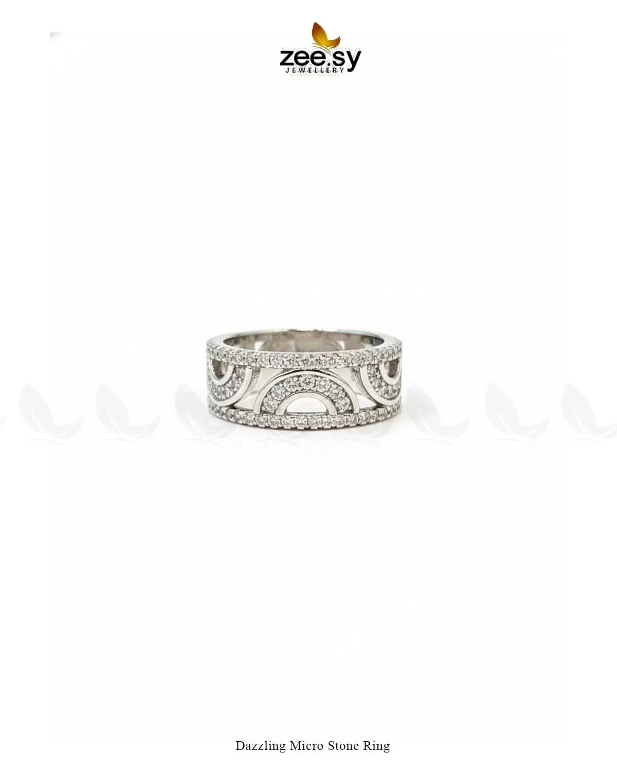 Dazzling Micro Stone Ring Finger Ring - Zeesy Jewellery Pakistan | Premium Artificial & Imitation Jewellery