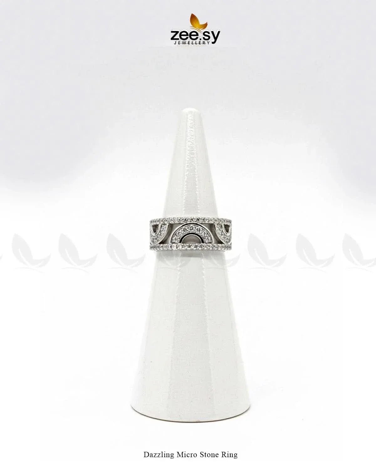 Dazzling Micro Stone Ring Finger Ring - Zeesy Jewellery Pakistan | Premium Artificial & Imitation Jewellery
